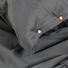 Load image into Gallery viewer, Taie d'oreiller carrée en satin de coton lavé bio Quartz galet (65x65)