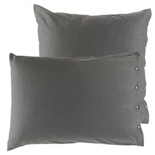 Load image into Gallery viewer, Taie d'oreiller rectangulaire en satin de coton lavé bio Quartz galet(50x70)