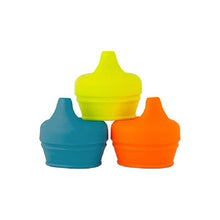 Load image into Gallery viewer, SNUG Spout Universal Silicone Sippy Lids-3pcs-Yellow-Blue-Orange - Allsport