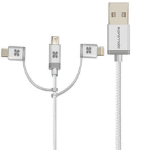 Load image into Gallery viewer, Apple MFi 3-in-1 USB Charge and Sync Cable with Lightning, Type-C, and Micro-USB - Allsport
