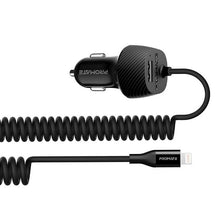 Load image into Gallery viewer, 3.4A Car Charger with Lightning Coiled Cable - Allsport