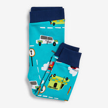 Load image into Gallery viewer, Blue/Red Stripe Vehicules Snuggle Pyjamas 3 Pack (9mths-6yrs)

