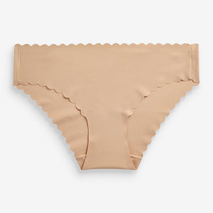 Pastel Rose Nude Brazilian No VPL Scallop Edge Knickers