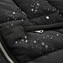Load image into Gallery viewer, Black Shower Resistant Padded Puffer Hooded Mid Length Coat
