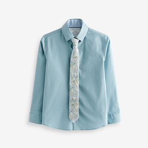 Mineral Long Sleeve 100% Cotton Shirt with Tie Set (3-12yrs)