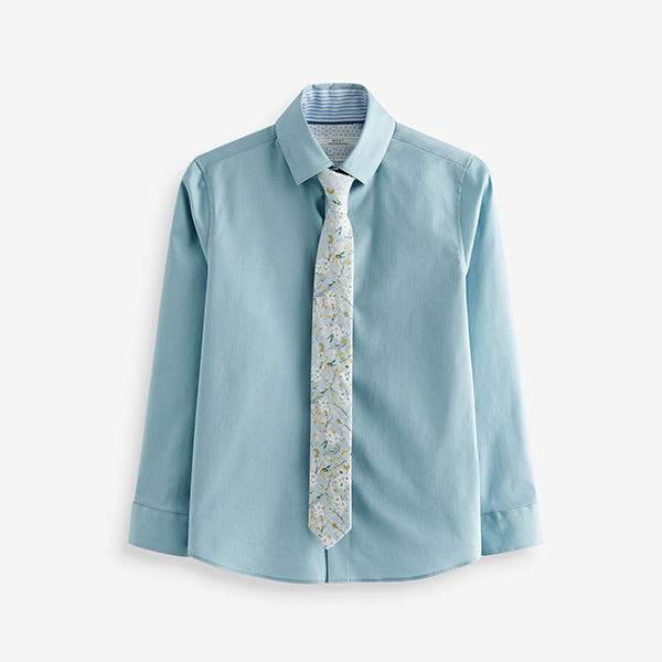 Mineral Long Sleeve 100% Cotton Shirt with Tie Set (3-12yrs)