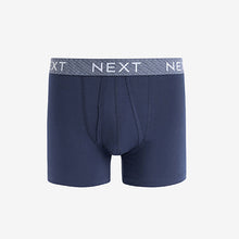 Load image into Gallery viewer, Blue Grey Texture Waistband 4 pack A-Front Cotton Rich Boxers
