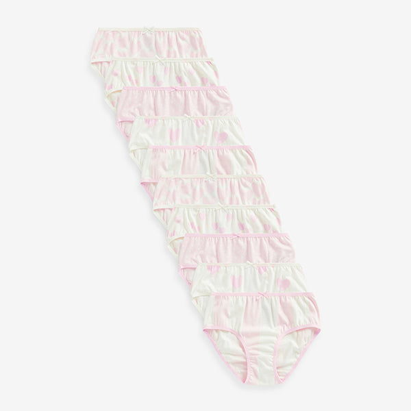 Pink/White Briefs 10 Pack