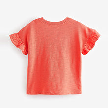 Load image into Gallery viewer, Coral Pink Crochet Butterfly 100% Cotton T-Shirt (3mths-5-6yrs)
