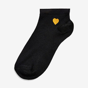 Heart Motif Trainer Socks Five Pack