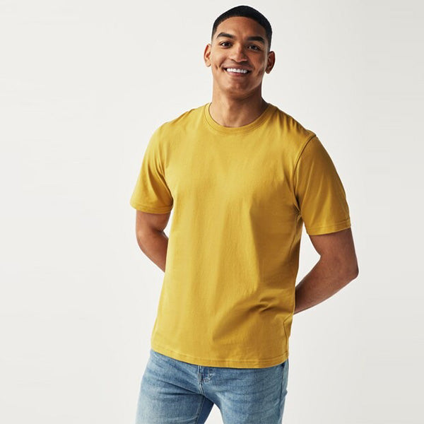 Yellow Regular Fit Essential Crew Neck 100% Cotton T-Shirt