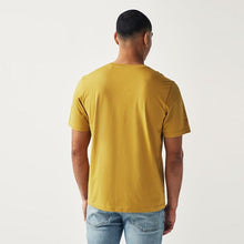 Load image into Gallery viewer, Yellow Regular Fit Essential Crew Neck 100% Cotton T-Shirt
