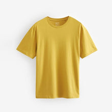 Load image into Gallery viewer, Yellow Regular Fit Essential Crew Neck 100% Cotton T-Shirt
