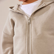 Load image into Gallery viewer, Stone Brown Zip Through Hoodie (6mths-6yrs)
