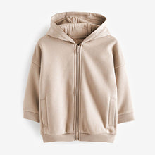 Load image into Gallery viewer, Stone Brown Zip Through Hoodie (6mths-6yrs)
