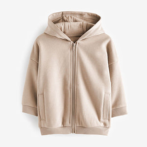 Stone Brown Zip Through Hoodie (6mths-6yrs)