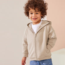 Load image into Gallery viewer, Stone Brown Zip Through Hoodie (6mths-6yrs)
