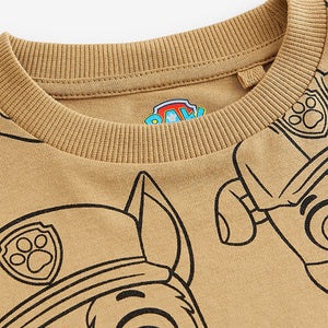 Tan Brown PAW Patrol All-Over-Printed License T-Shirt (3mths-5-6yrs)