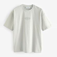 Load image into Gallery viewer, Grey Single Relaxed Fit Graphic Heavyweight T-Shirt
