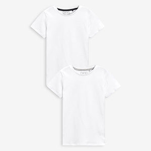 White Short Sleeve Cotton T-Shirts 2 Pack (3-12yrs)