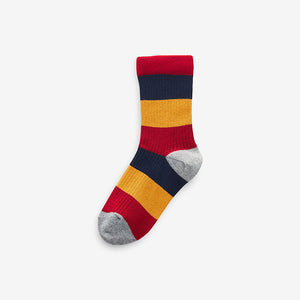 Rugby Stripe Cotton Rich Socks 5 Pack