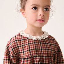 Load image into Gallery viewer, Heritage Check 100% Cotton Lace Collar Dress (3mths-6yrs)
