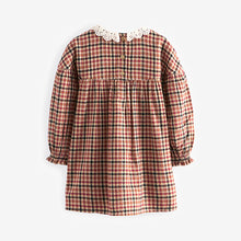 Load image into Gallery viewer, Heritage Check 100% Cotton Lace Collar Dress (3mths-6yrs)
