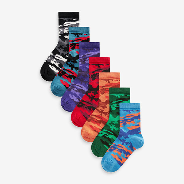 Bright Camo Rich Socks 7 Pack