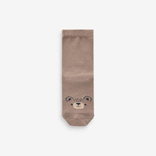 Load image into Gallery viewer, Neutral Animal Face Print Cotton Rich Socks 5 Pack
