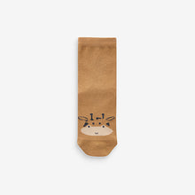 Load image into Gallery viewer, Neutral Animal Face Print Cotton Rich Socks 5 Pack
