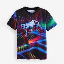 Load image into Gallery viewer, Black Controller All-Over Print Short Sleeve T-Shirt (3-12yrs)
