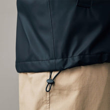 Load image into Gallery viewer, Navy Blue Regular Length Rubberised Waterproof Hooded Jacket
