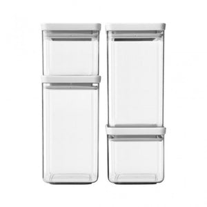 Brabantia Square Canister, Set of 4, TASTY+ Light Grey