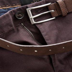 Burgundy Red Belted Chino Shorts