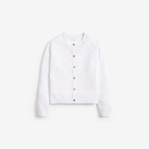 White Button-Up Cardigan (3-12yrs)
