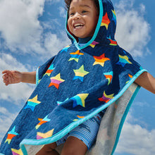 Load image into Gallery viewer, Rainbow Star Towel Poncho (9mths-6yrs)

