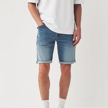 Load image into Gallery viewer, Blue Stretch Denim Shorts
