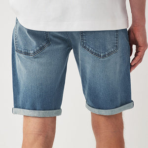 Blue Stretch Denim Shorts