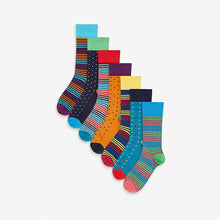 Load image into Gallery viewer, Bright Stripe Spot Pattern Socks 8 Pack
