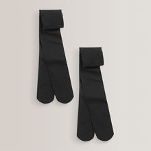 Load image into Gallery viewer, Black Regular Length 2 Pack 80 Denier School Tights
