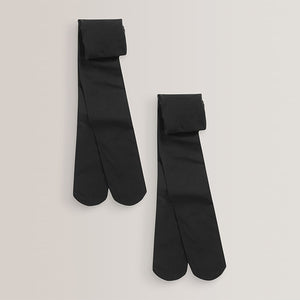 Black Regular Length 2 Pack 80 Denier School Tights