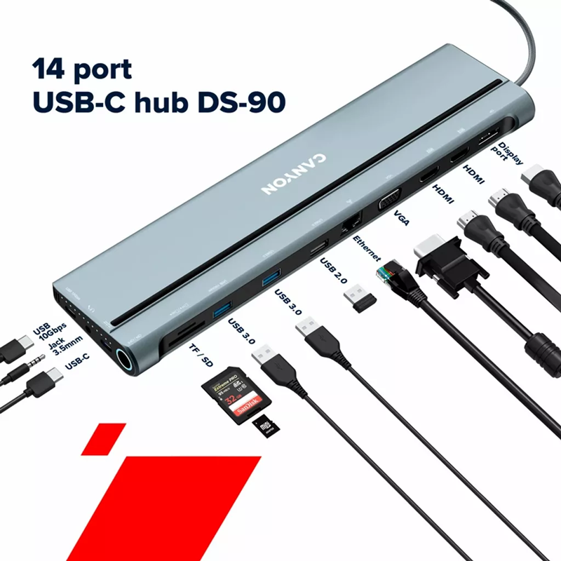 14 port USB-C Hub DS-90