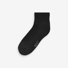 Load image into Gallery viewer, Black 5 Pack Cushioned Mid Trainer Socks

