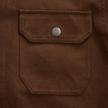 Load image into Gallery viewer, Brown Faux Suede Collared Trucker Jacket
