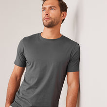 Load image into Gallery viewer, Grey Charcoal Slim Fit Essential Crew Neck T-Shirt
