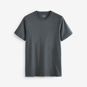 Grey Charcoal Slim Fit Essential Crew Neck T-Shirt