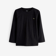 Load image into Gallery viewer, Black Long Sleeve Plain T-Shirt (6mths-4yrs)
