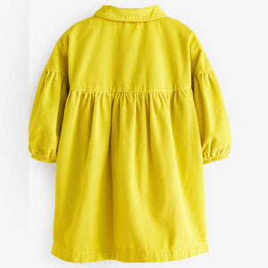 Yellow Corduroy Cotton Shirt Dress (3mths-6yrs)