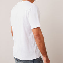 Load image into Gallery viewer, White Slim Fit Essential 100% Cotton Crew Neck T-Shirt
