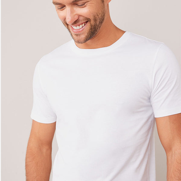 White Slim Fit Essential 100% Cotton Crew Neck T-Shirt